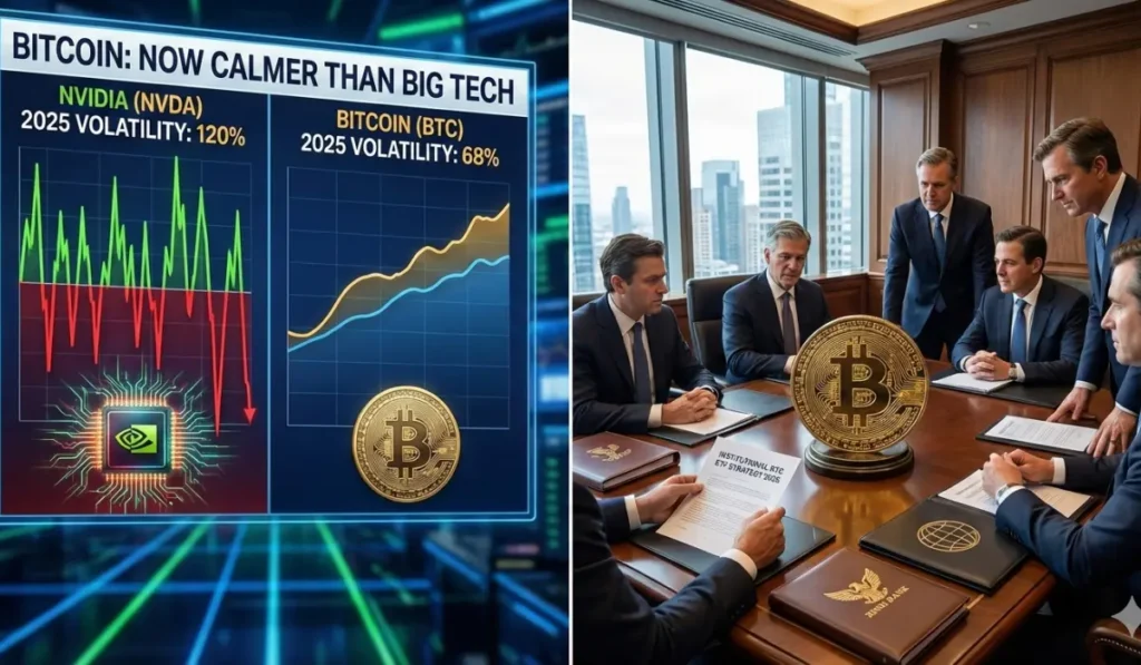 Bitcoin Está Ficando Mais Calmo Agora é Menos Volátil que a Nvidia