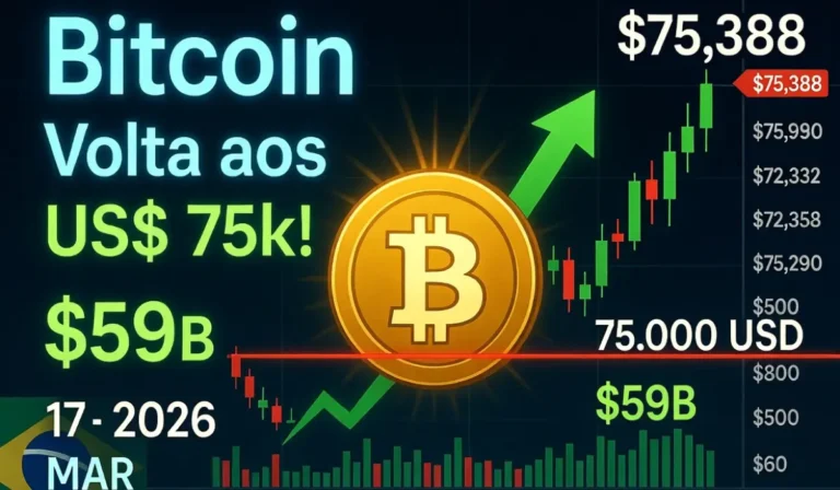 Bitcoin Volta aos US$ 75.000