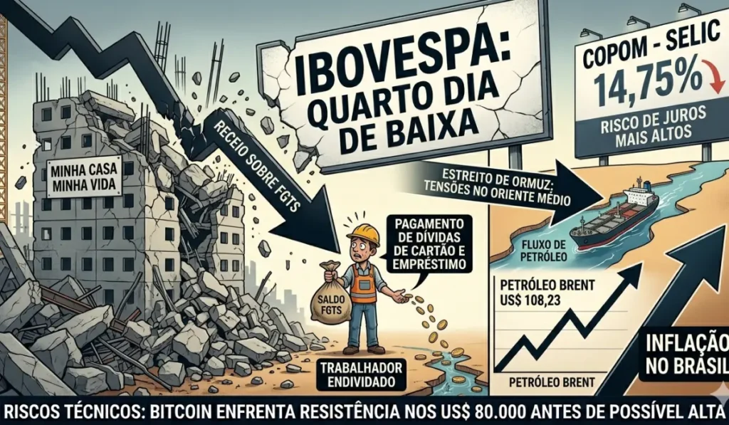 Ibovespa Cai pelo Quarto Dia Seguido e Construtoras Lideram as Perdas com Medo do FGTS