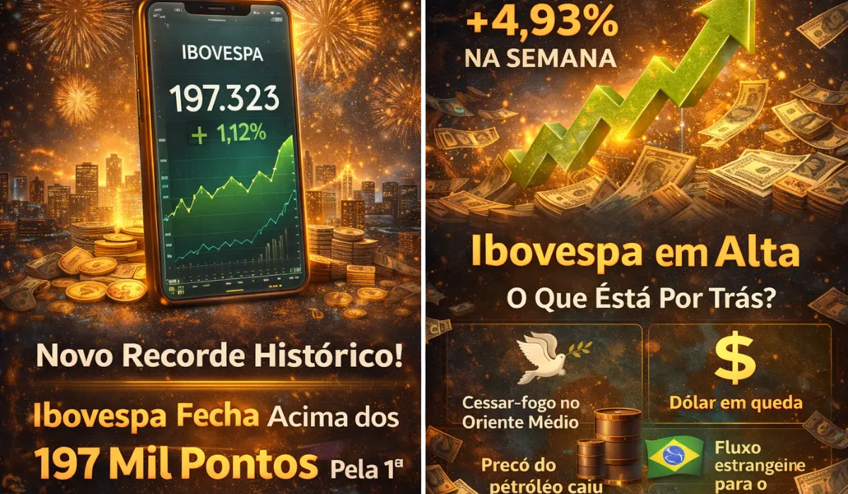 Ibovespa bate recorde e sobe