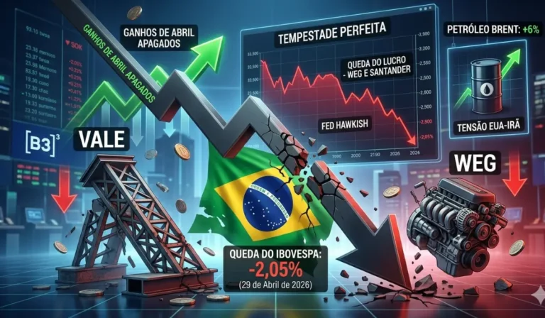 Ibovespa cai 2% e apaga os ganhos de abril