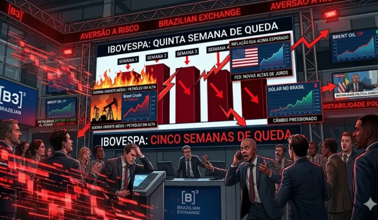 Bolsa brasileira fecha em queda e acumula perda