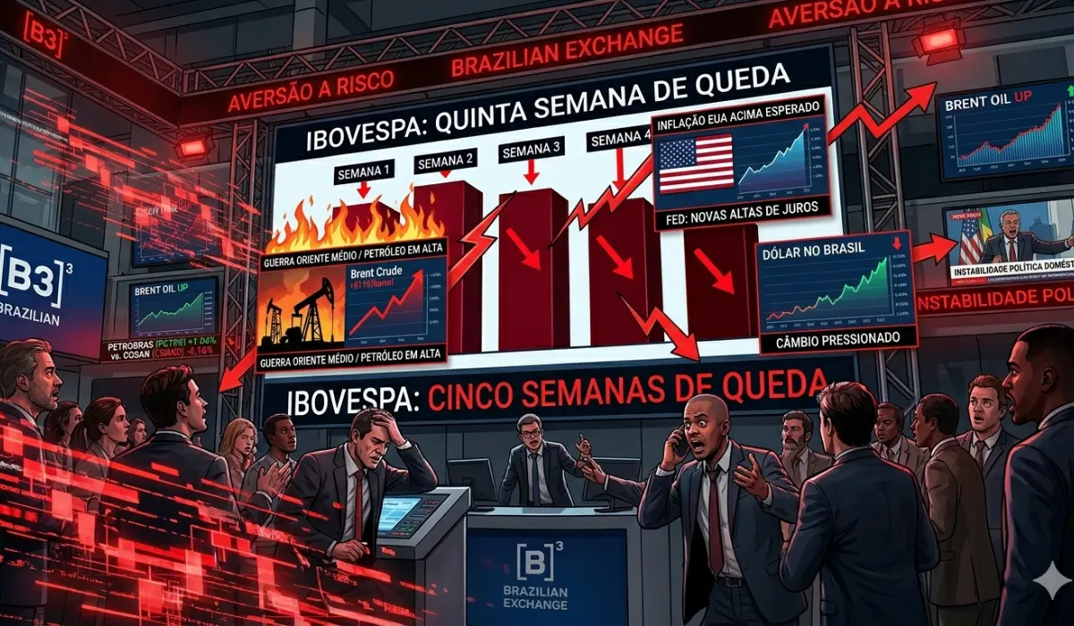 Bolsa brasileira fecha em queda e acumula perda